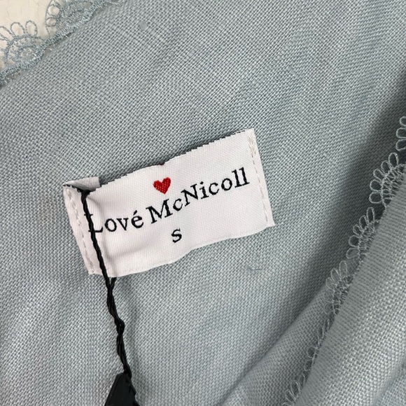 NWT Love McNicoll Linen Diana Puff Sleeves Bodycon Dress Sz S - Picture 11 of 16